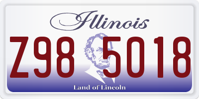 IL license plate Z985018