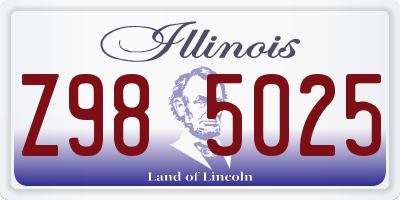IL license plate Z985025