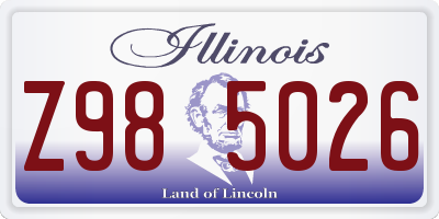 IL license plate Z985026