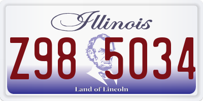 IL license plate Z985034