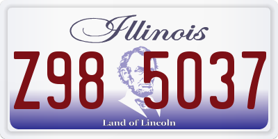 IL license plate Z985037