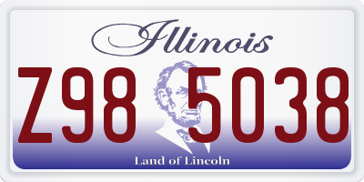 IL license plate Z985038