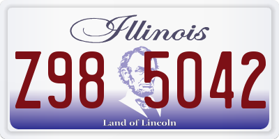 IL license plate Z985042