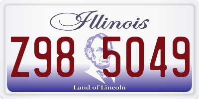 IL license plate Z985049
