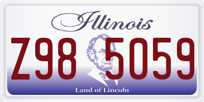 IL license plate Z985059