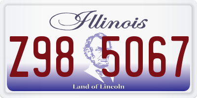 IL license plate Z985067