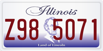 IL license plate Z985071