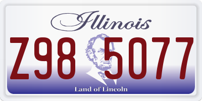 IL license plate Z985077