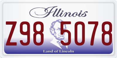 IL license plate Z985078