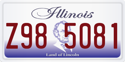 IL license plate Z985081