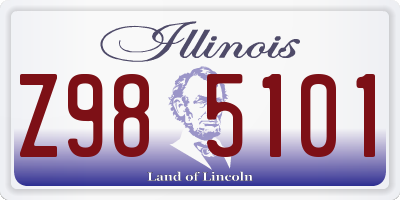 IL license plate Z985101