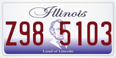 IL license plate Z985103