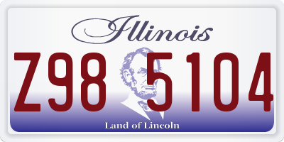 IL license plate Z985104