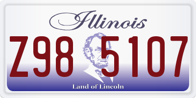 IL license plate Z985107