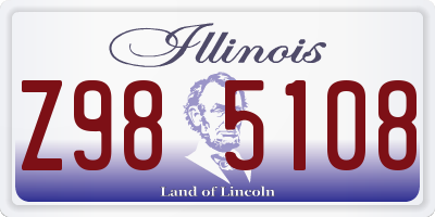 IL license plate Z985108