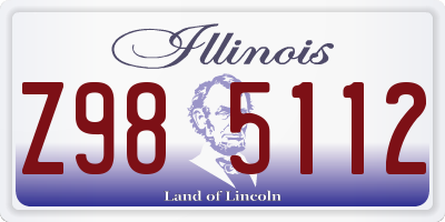 IL license plate Z985112