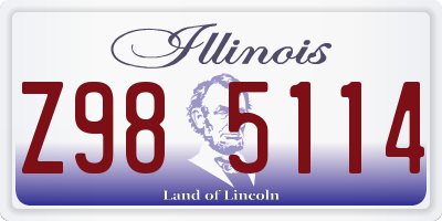 IL license plate Z985114