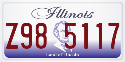 IL license plate Z985117