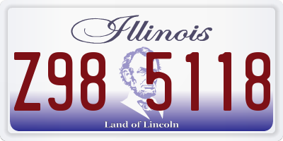 IL license plate Z985118