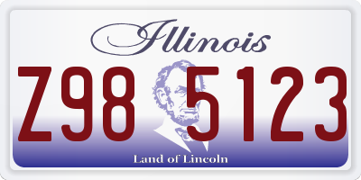 IL license plate Z985123