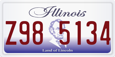 IL license plate Z985134