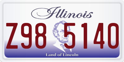 IL license plate Z985140