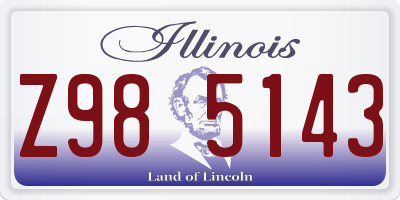 IL license plate Z985143