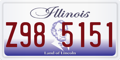 IL license plate Z985151