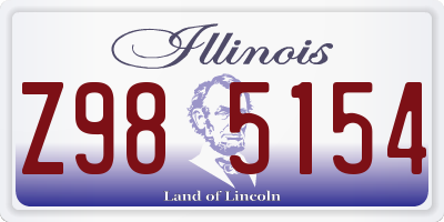 IL license plate Z985154