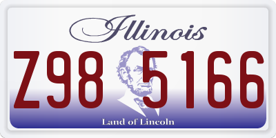 IL license plate Z985166