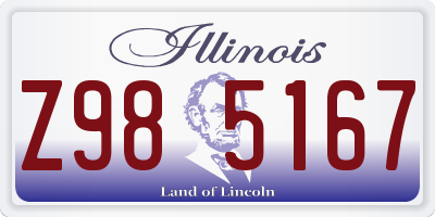 IL license plate Z985167