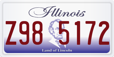 IL license plate Z985172