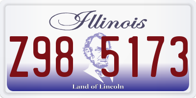 IL license plate Z985173