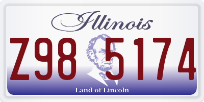 IL license plate Z985174