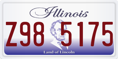 IL license plate Z985175