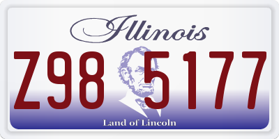 IL license plate Z985177