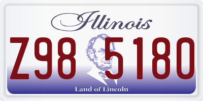 IL license plate Z985180