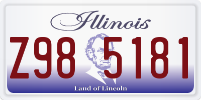 IL license plate Z985181