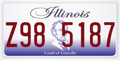 IL license plate Z985187