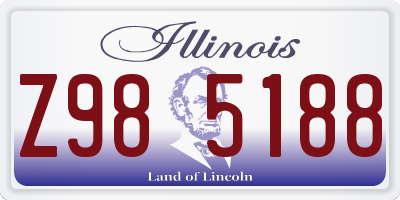 IL license plate Z985188