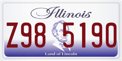 IL license plate Z985190