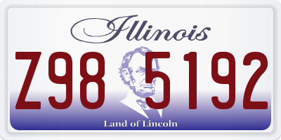 IL license plate Z985192