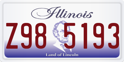 IL license plate Z985193