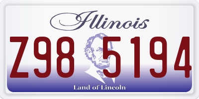 IL license plate Z985194