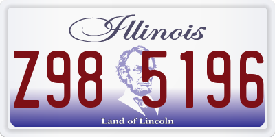 IL license plate Z985196