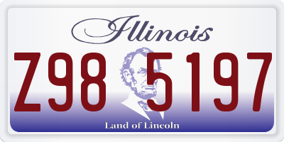 IL license plate Z985197