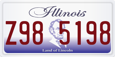 IL license plate Z985198