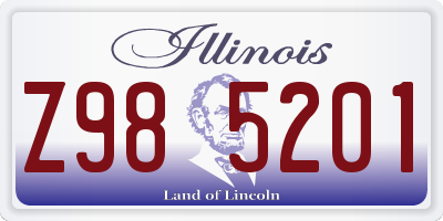 IL license plate Z985201