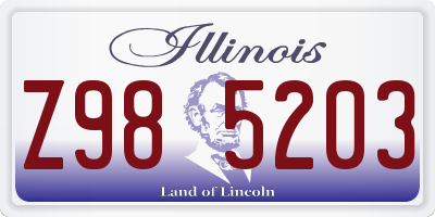 IL license plate Z985203