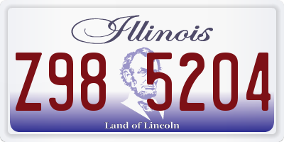 IL license plate Z985204